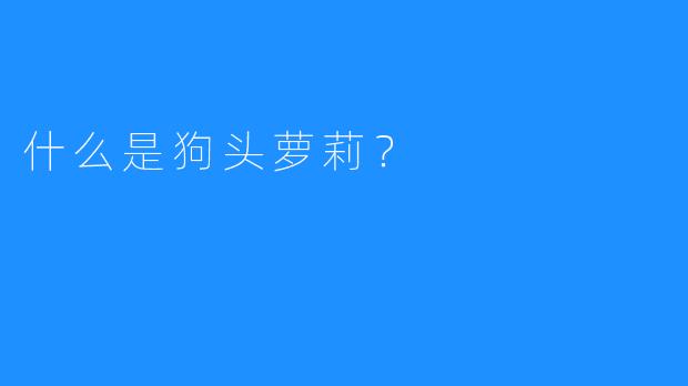 什么是狗头萝莉？