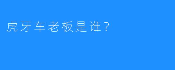 虎牙车老板是谁？