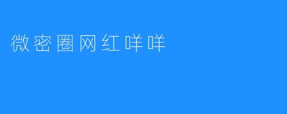 微密圈网红咩咩