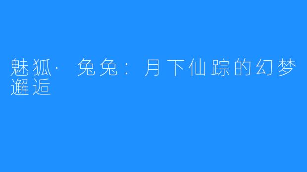 魅狐·兔兔：月下仙踪的幻梦邂逅