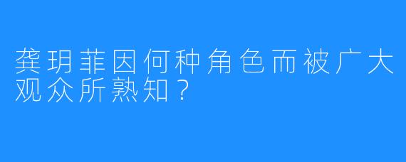 龚玥菲因何种角色而被广大观众所熟知？