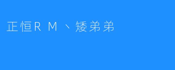 正恒RM丶矮弟弟