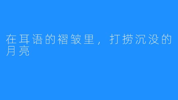 在耳语的褶皱里，打捞沉没的月亮
